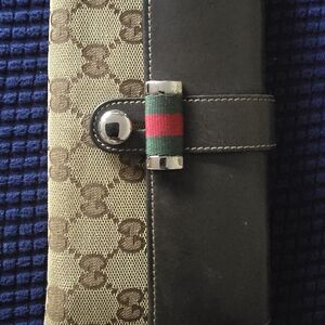 Gucci Beige and Brown Monogram Wallet